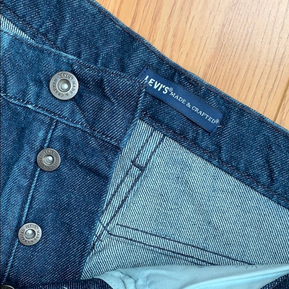 Women Indigo Blue Striped Jean Shorts High Rise - Picture 4 of 4